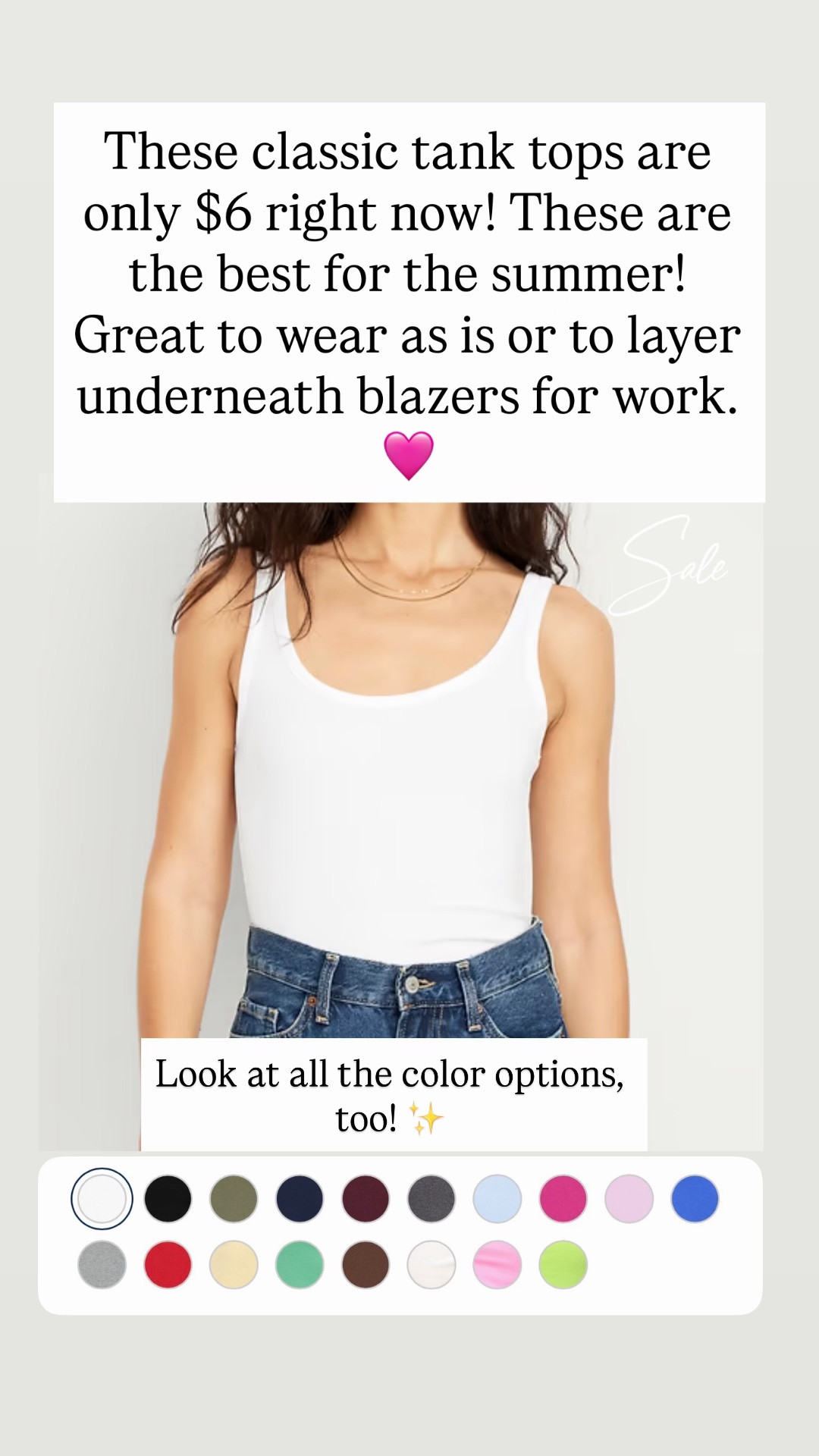 Don’t sleep on these tank tops, these are great tank tops and they’re only six dollars right now

#LTKootd #LTKSaleAlert