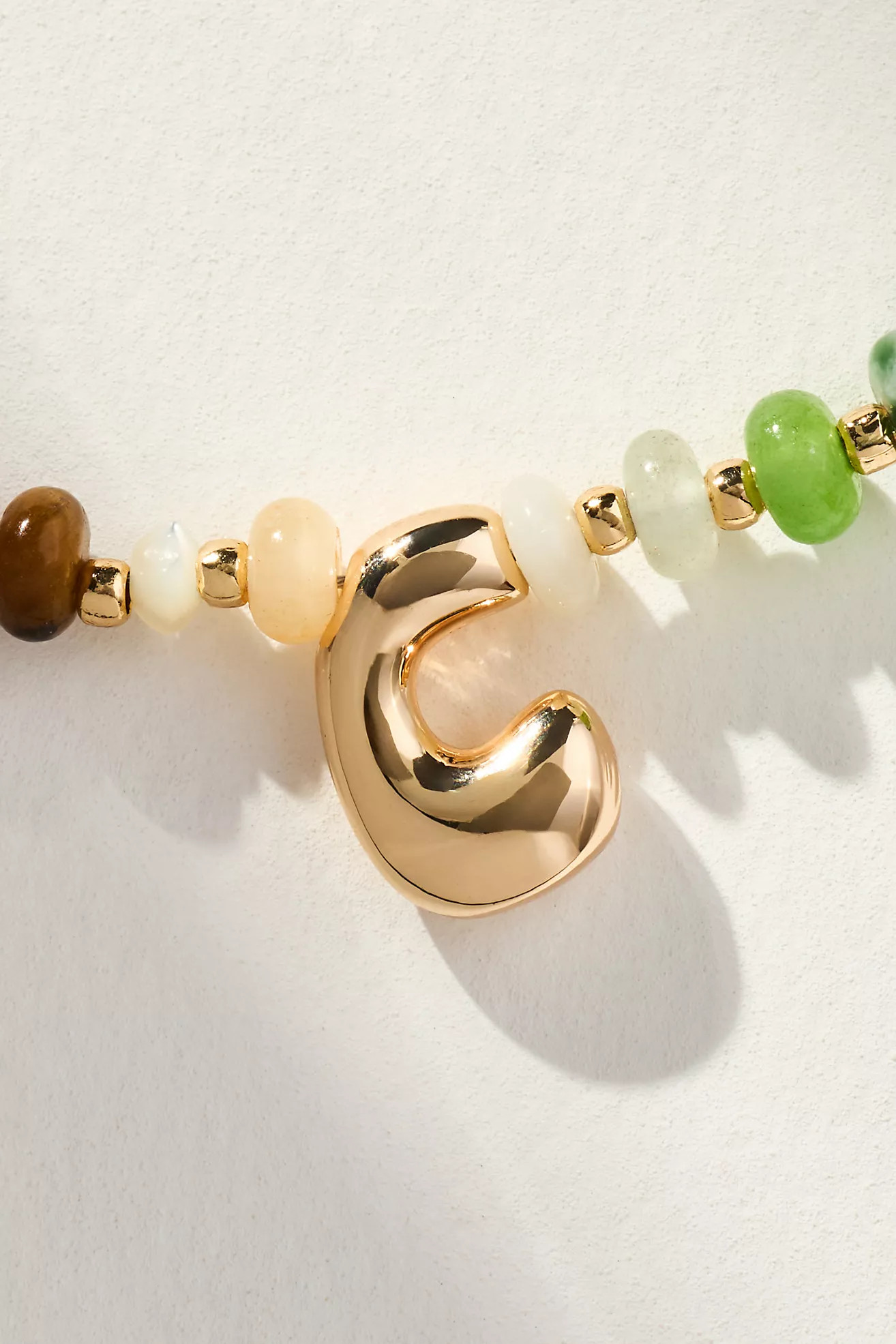 Beaded Mini Bubble Letter Monogram Necklace | Anthropologie (US)