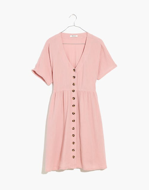 Lightspun Button-Front Mini Dress- Madewell Dress | Madewell