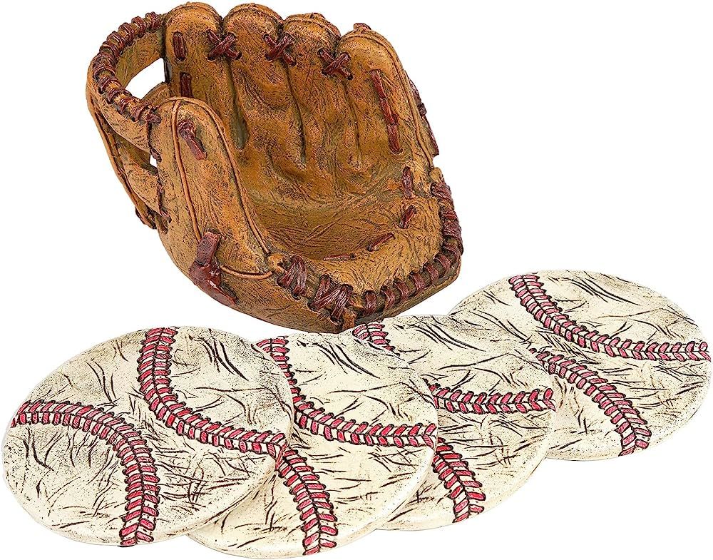 Excello Global Products Baseball Coasters Set: Includes 4 Baseball Glove Ceramic Coaster for Drin... | Amazon (US)