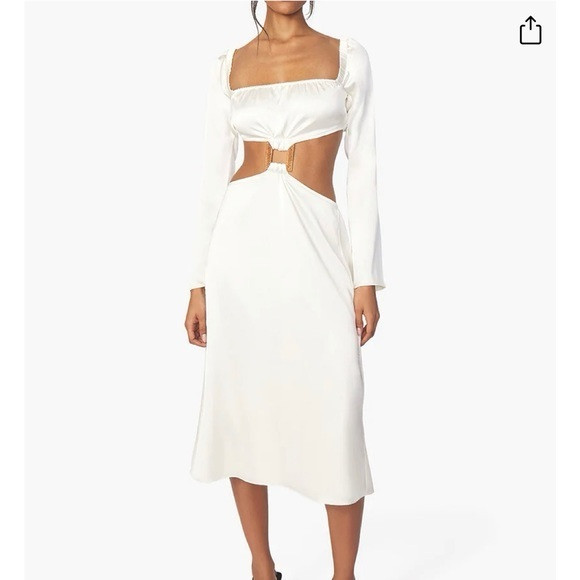 WeWoreWhat Cut Out Satin Charmeuse Midi Dress (S) | Poshmark