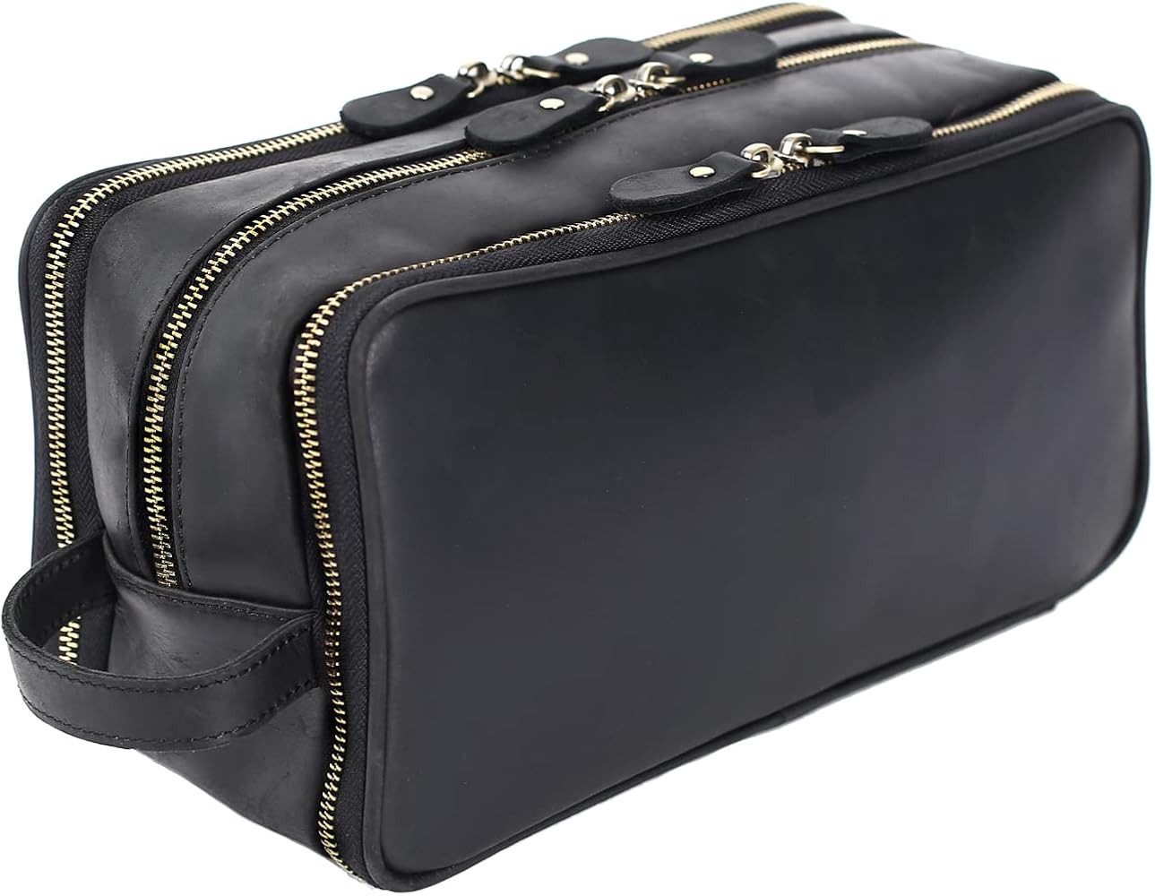RC ROCKCOW Personalized Leather Toiletry Bag for Men Travel Shaving Dopp Kit-Large Cosmetic Bags ... | Amazon (US)