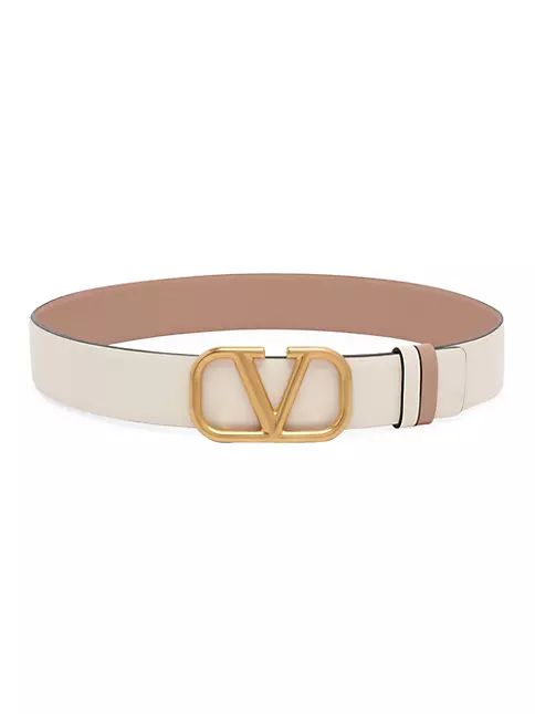 Reversible Vlogo Signature Belt In Glossy Calfskin 30mm | Saks Fifth Avenue
