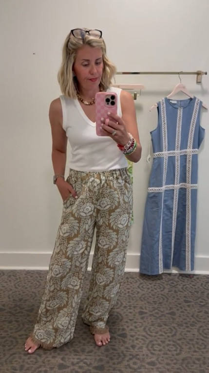 I’ve had my eye on these pants for a while now and they are even better in person. I’m wearing a size small but need an XS.  ￼
Spartina 449 is 25% off & no code needed. 
*Use code SUMMER for 30% off my bracelets at A+B. 
*Use code mixandmatchmadness for 10% off Loopy
*Use code MIXANDMATCH for 25% off Erin McDermott 

￼

#LTKSaleAlert #LTKdayinmylife

#LTKSeasonal