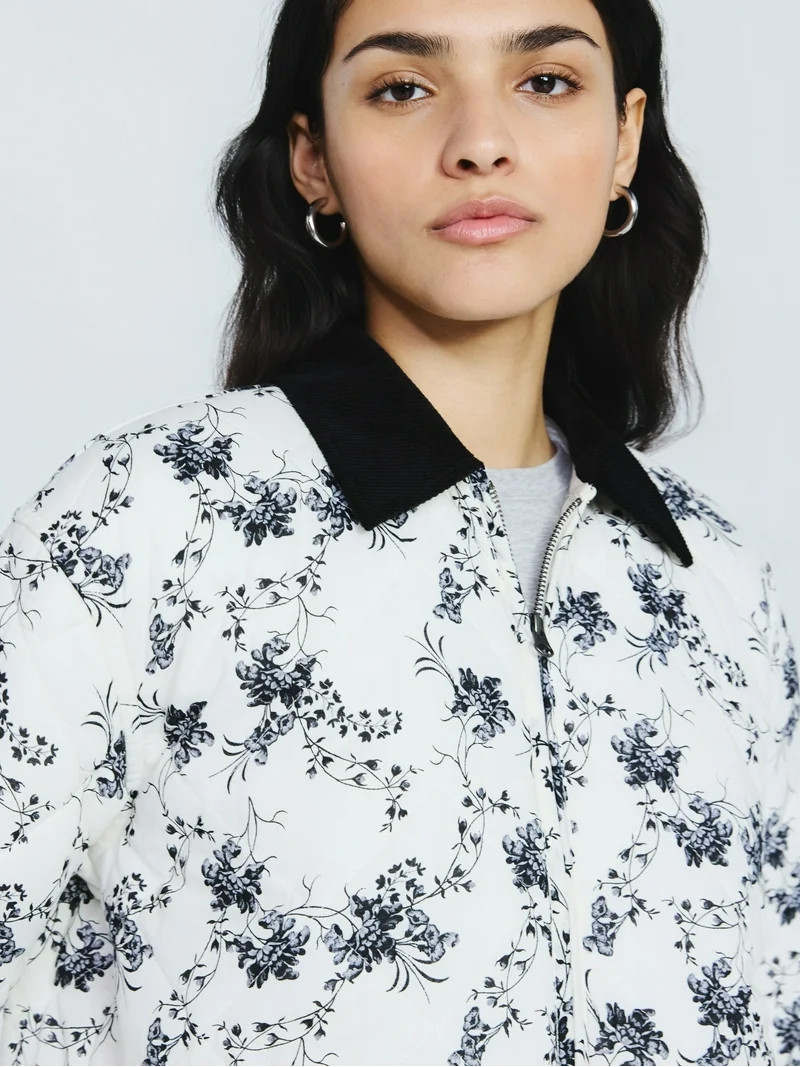 Scoop Women's and Women's Plus Cotton Quilted Chore Jacket, Midweight, Sizes XS-4X | Walmart (US)