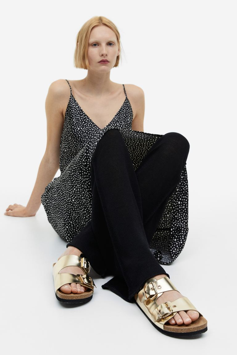 Two-strap Slides - Gold-colored - Ladies | H&M US | H&M (US + CA)