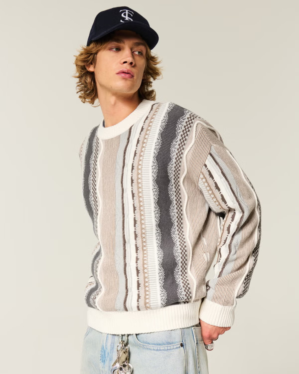 Boxy Striped Crew Sweater | Hollister (US)