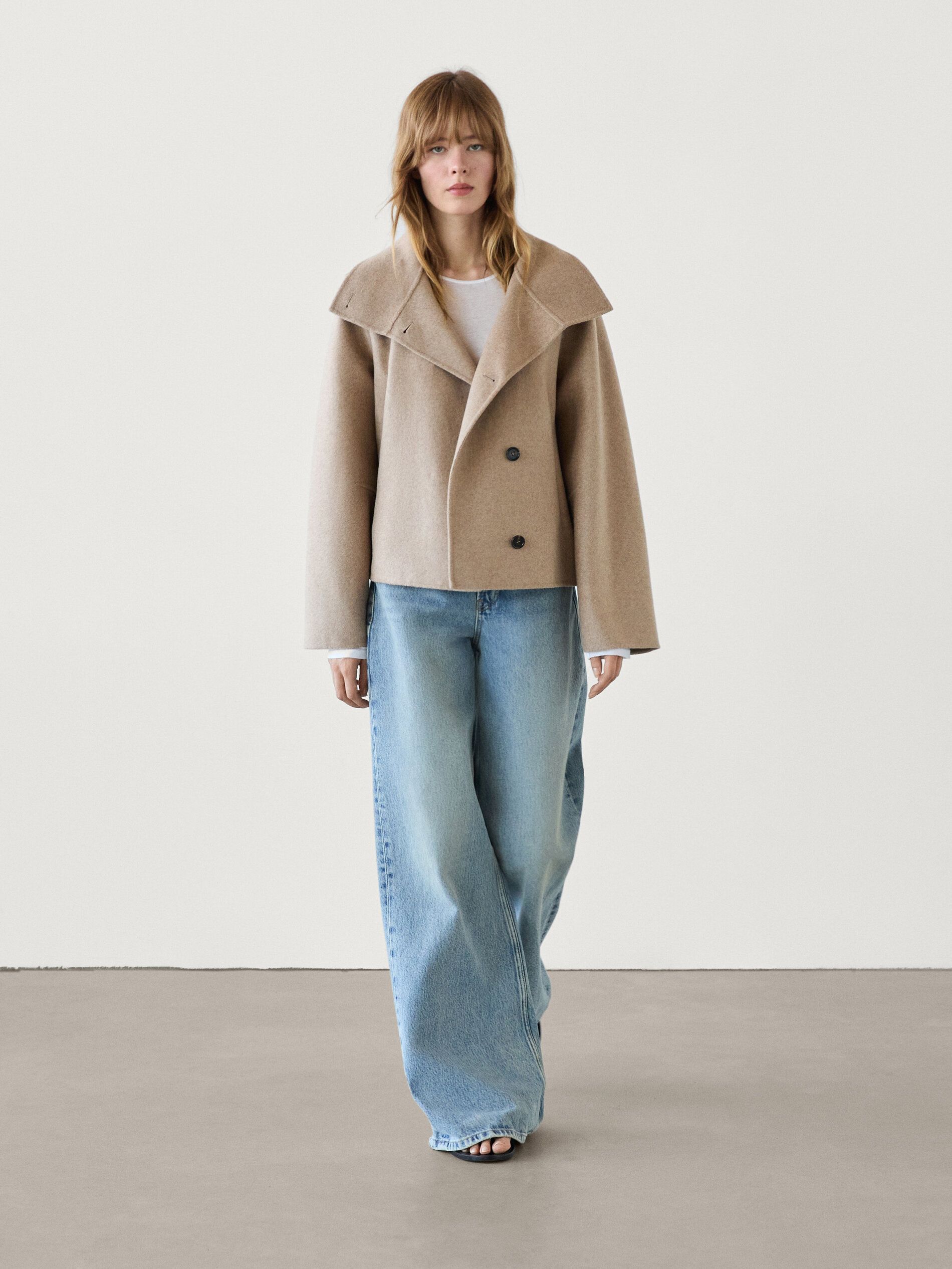 Short high neck wool blend coat | Massimo Dutti (US)