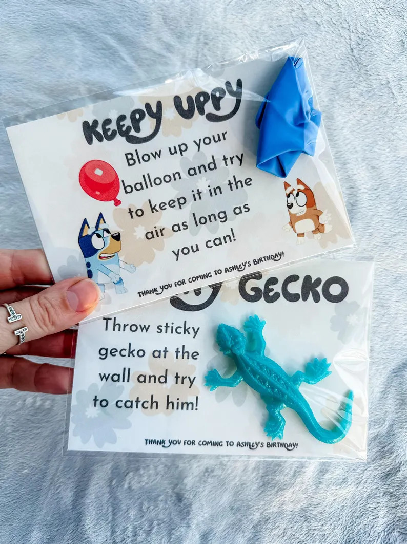 Keepy Uppy, Sticky Gecko, Bluey Party Decor, Toddler Party Favors, Dog Party, Bluey Party Supplie... | Etsy (US)