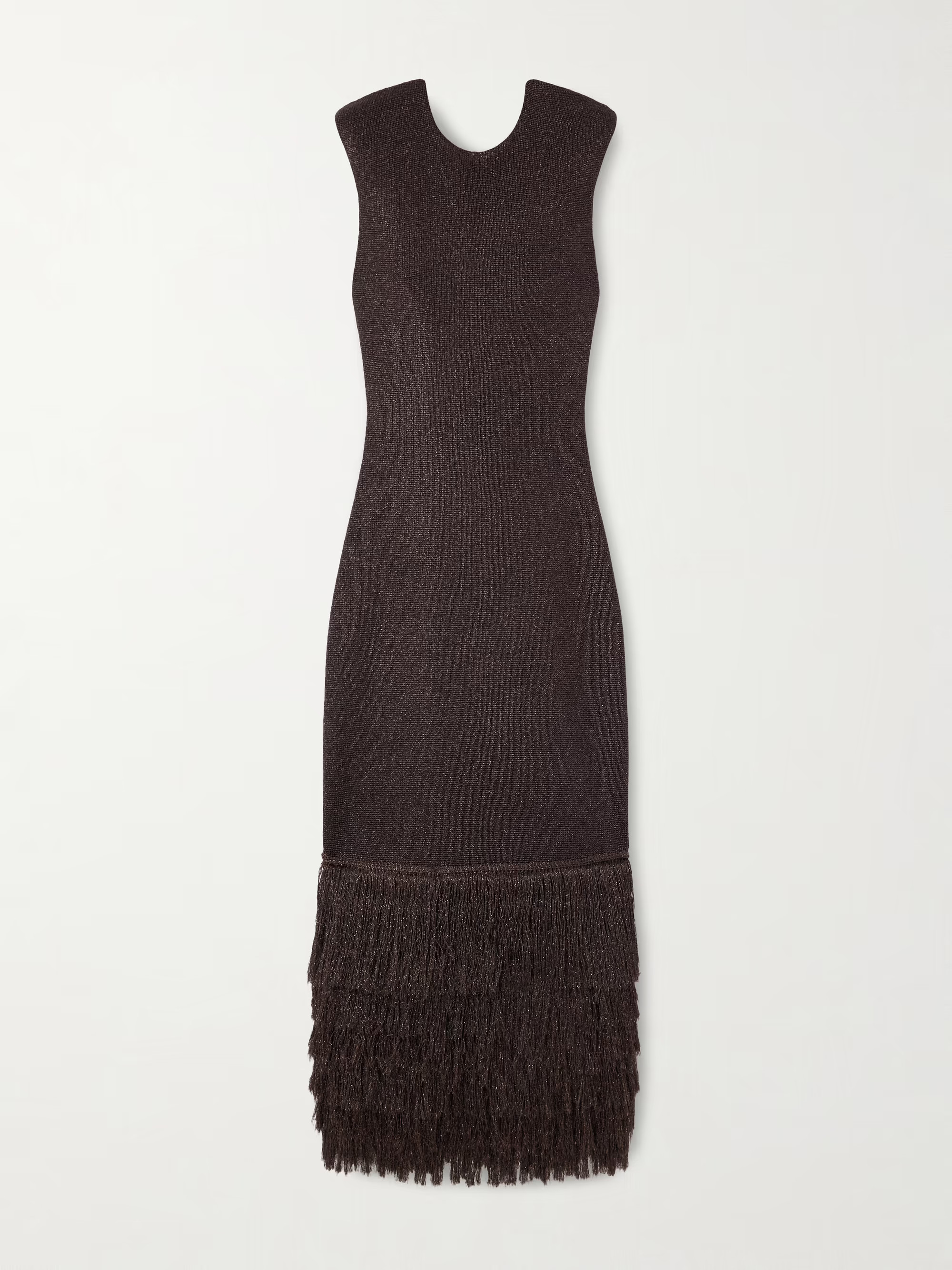 Breeze fringed metallic knitted midi dress | NET-A-PORTER (US)