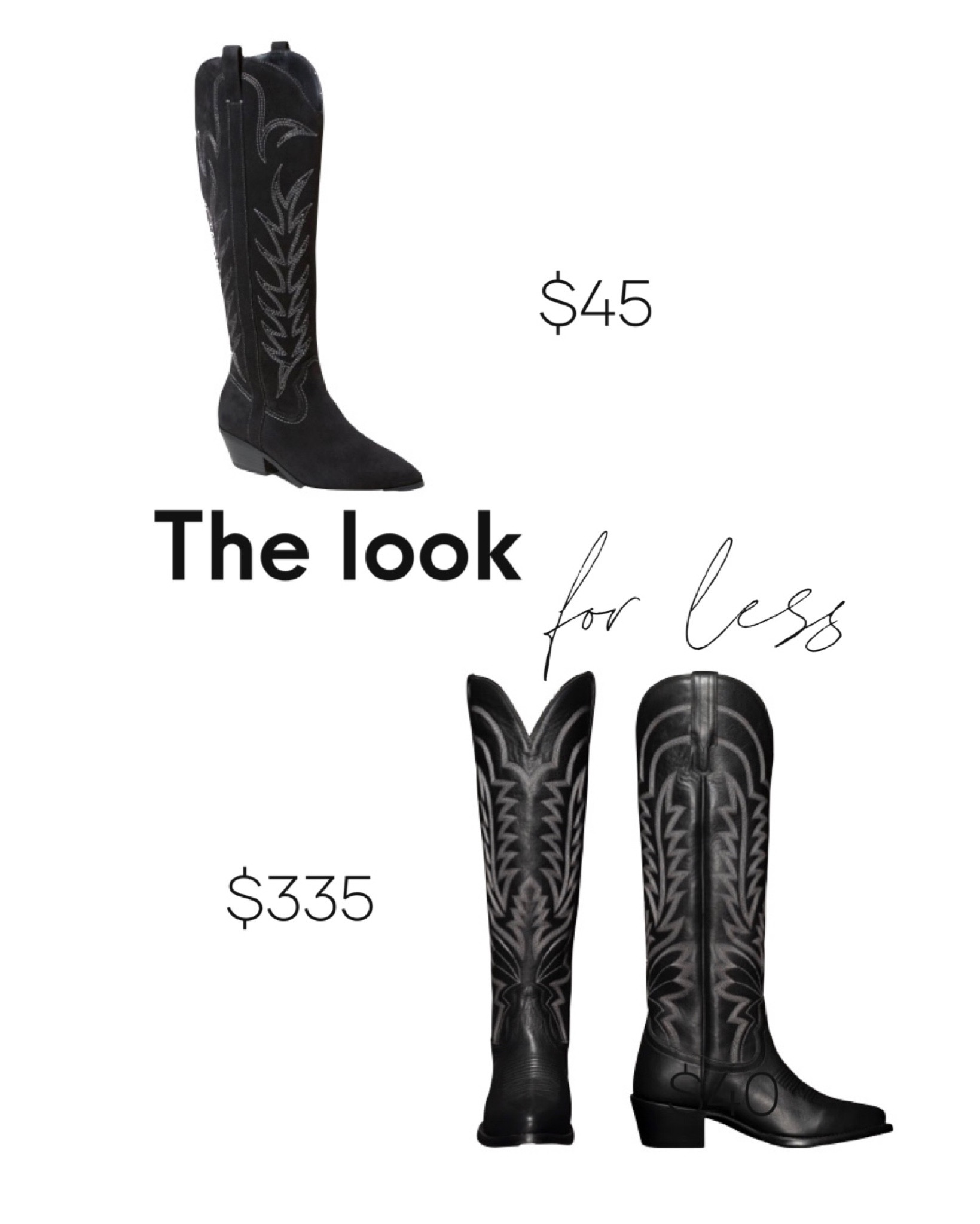 The look for less: black western boots

I’ve been on the hunt for some tall black cowgirl boots for a minute but don’t want to spend $$$. I found this awesome pair at Target for under $50 🙌🏼. 

Fall, outfit, look, style, inspo, capsule, wardrobe, look, for, less, affordable, inexpensive, budget, friendly, fashion, target, favorite, find, finds, boot, booties, western, cowgirl, stitched, heel, black, leather, tecovas, inspo, inspiration, boots.

#LTKfindsunder50 #LTKshoecrush #LTKstyletip