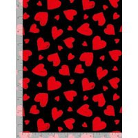 Black Red Heart Fabric - C7745 Happy Hearts Timeless Treasures By The Yard | Etsy (US)