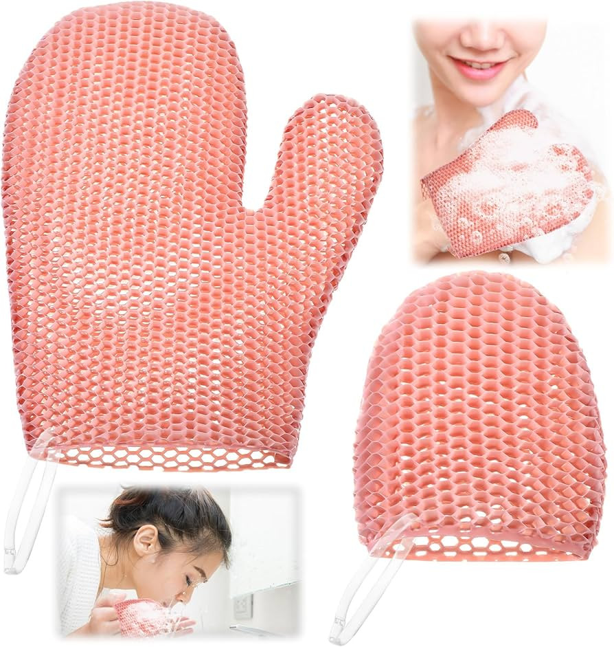Karenhi 2 Pcs Honeycomb Exfoliating Glove Set Exfoliating Bath Mitt Honeycomb Face and Body Scrub... | Amazon (US)