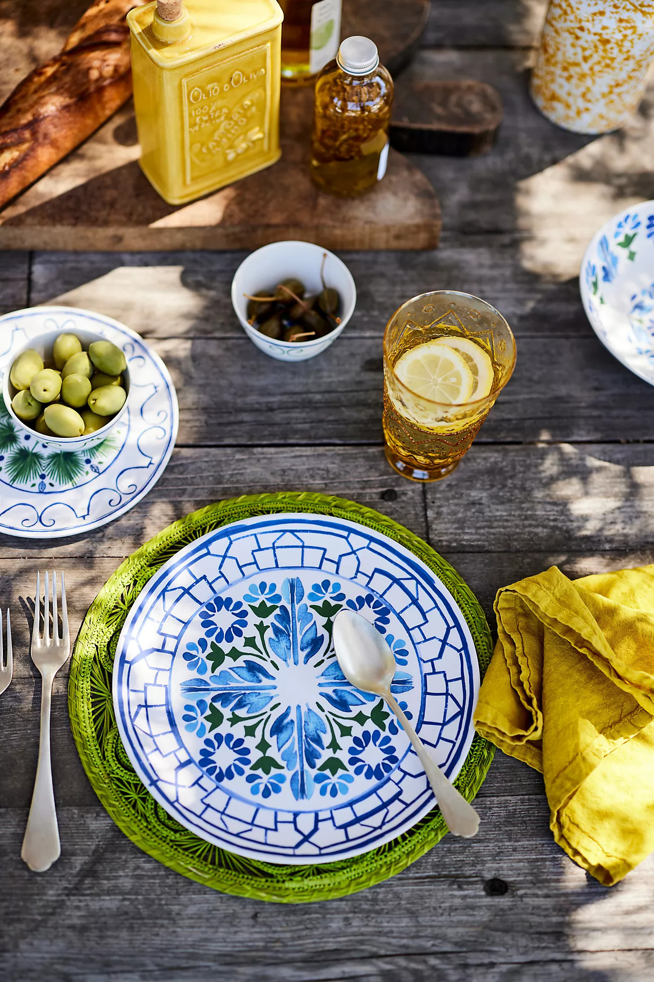 Sea Tile Melamine Dinner Plates, Set of 4 | Anthropologie (US)