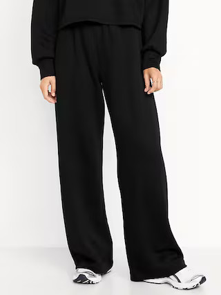 High-Waisted Bounce Fleece Quilted Wide-Leg Sweatpants | Old Navy (US)