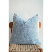 Light Blue Textured Pillow Cover - Modern Neutral Throw Pillow, Minimalist Coastal Home Decor For Sofa & Chair | Etsy (US)