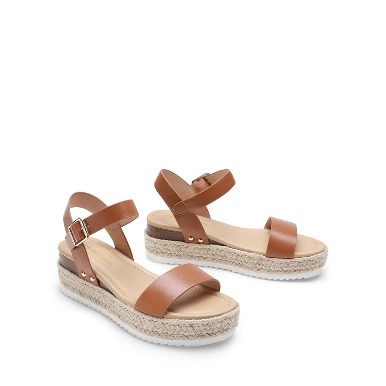 DREAM PAIRS Women's Platform Espadrilles Wedge Sandals, Comfortable Open Toe One Band Sandals for... | Walmart (US)