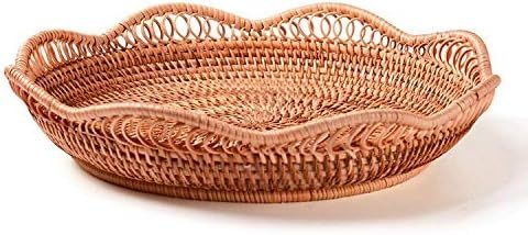 Handmade Wicker Woven Storage Basket Restaurant Bread Fruit Vegetables Food Serving Display Baske... | Amazon (US)