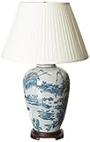 Oriental Furniture 29" Blue and White Chinese Landscape Lamp | Amazon (US)