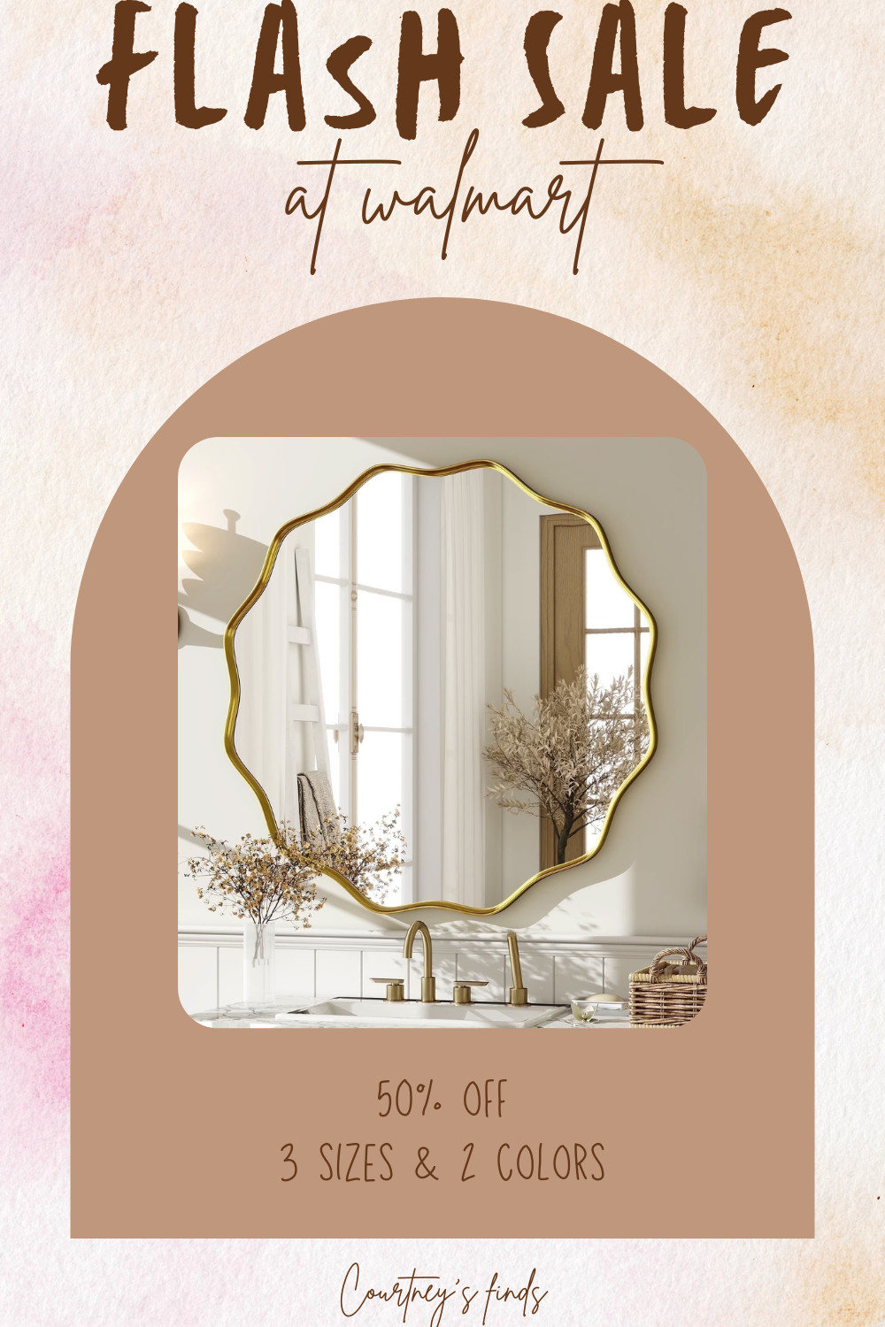 the CUTEST mirror that adds such a fun pop to any room is on flash sale right now! Comes in 3 sizes and black or gold. 

#flashsale #homedecor #bathroomdecor #homerefresh #salefinds #walmart #walmarthome #kidsbathroom  

 #LTKHome #LTKSaleAlert #LTKKids