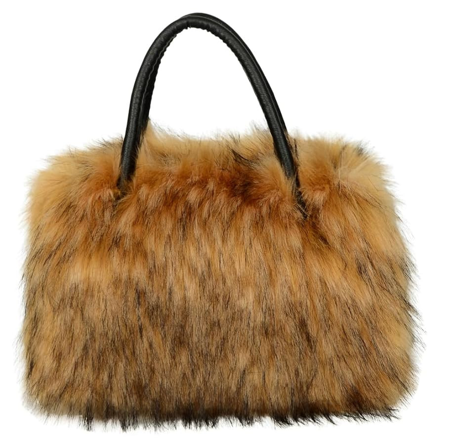Furry Tote Bag for Women Fuzzy Faux Fur Large Tote Handbag Cute Soft Fluffy Purse Ladies Satchel | Amazon (US)