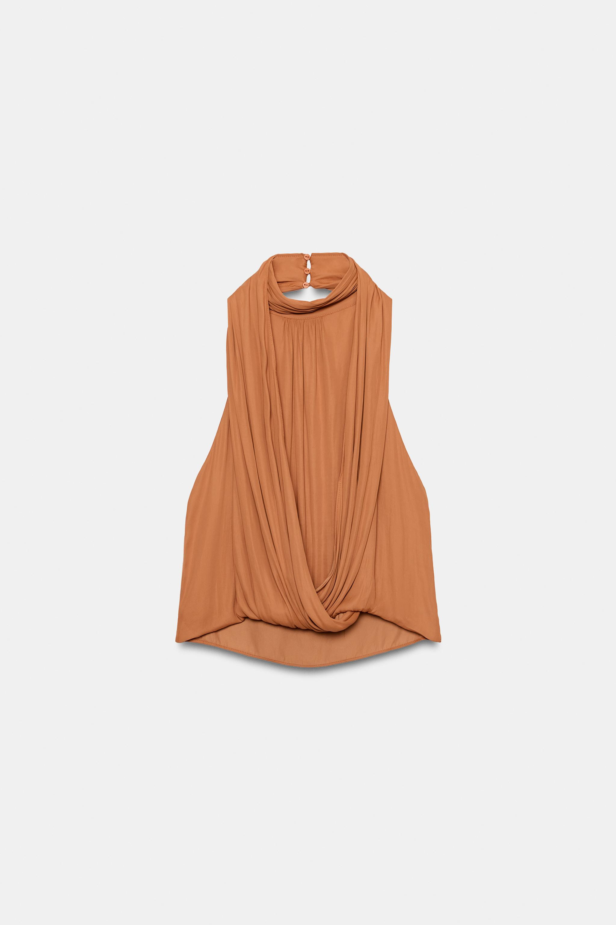 DRAPED SATIN TOP | Zara UK