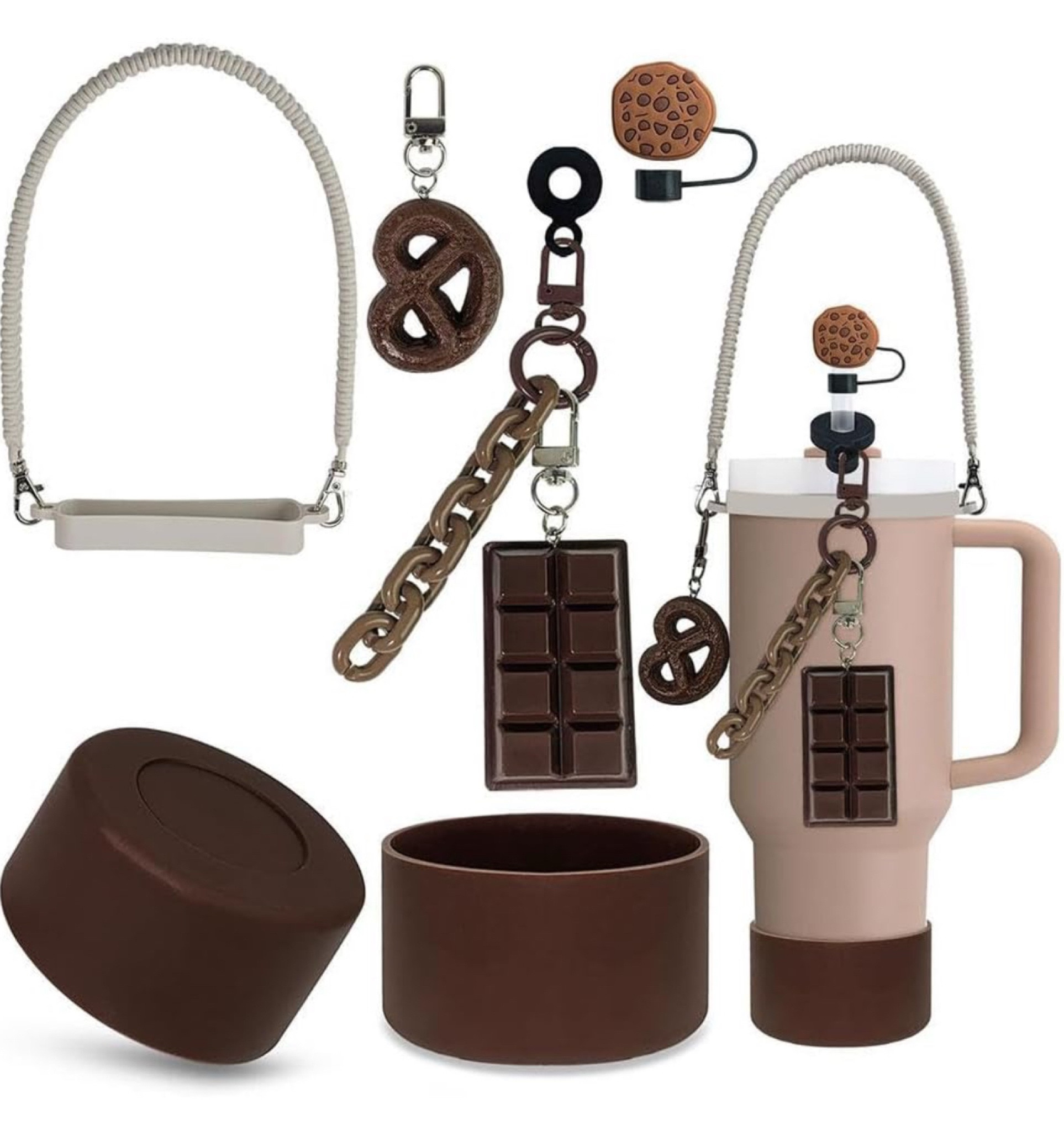 30&40 Oz Brown for Stanley Cup Accessories, for Stanley Cup Accessories Set, Includes 0.4in Straw Covers, Water Bottle Handle Strap, Cute for Stanley Charms and Silicone Boot

#LTKGiftGuide #LTKMostLoved