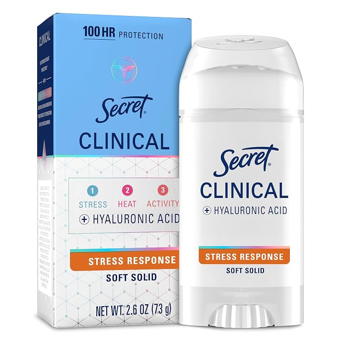 Secret Clinical Strength 100HR Sweat & Odor, Stress Response Soft Solid Antiperspirant Deodorant ... | Amazon (US)
