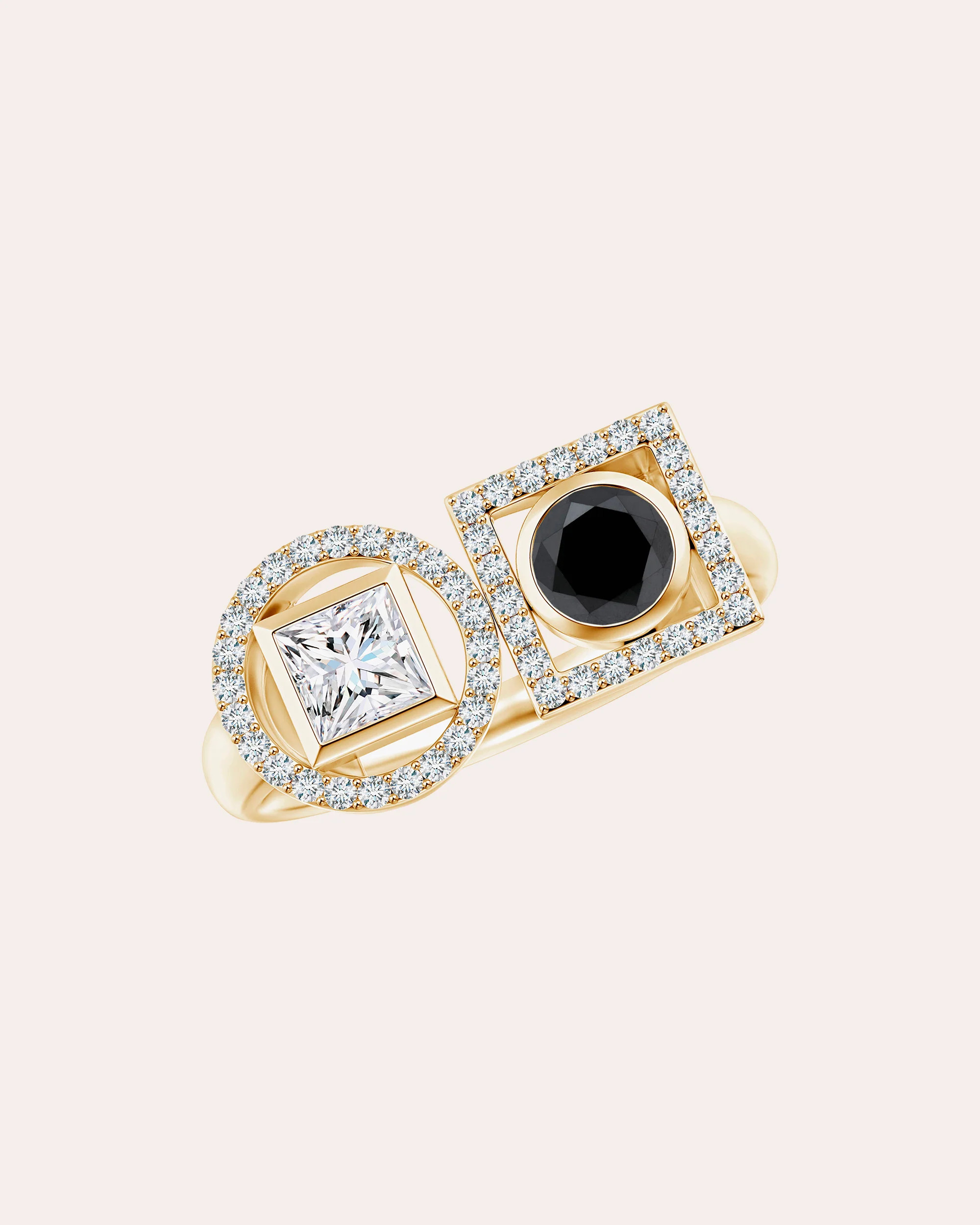 Natori Women's Black & White Diamond Infinity Ring in Gold 14K Gold | Olivela