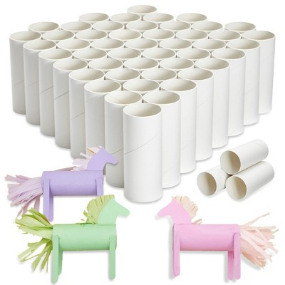 Genie Crafts 48 Pack Cardboard Tubes, Empty White Toilet Paper Rolls for Crafts, Classroom, DIY Projects (1.6 x 4 In) | Target