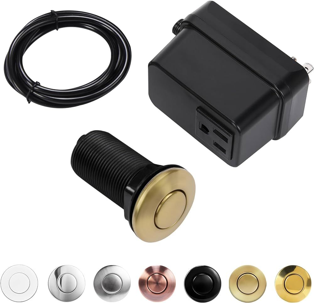 Garbage Disposal Switch, Cordless Air Switch Kit for Food Waste Disposer, Brushed Gold, LONG 2.5"... | Amazon (US)