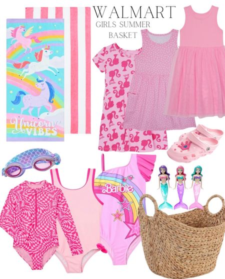 @walmart girls summer gift basket. All pink Barbie swimsuits for toddler and little girl. Summer towels and goggles @walmartfashion #walmartpartner #walmartfashion

#LTKSaleAlert #LTKFindsUnder50 #LTKSeasonal
