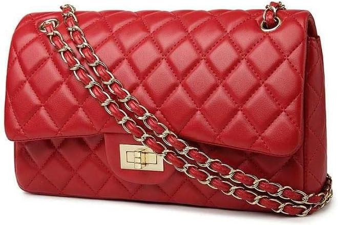 Fashion Trendy Ladies Side Bags Small Chain Leather Fabric Women Purse Handbags Shoulder Bags | Amazon (US)