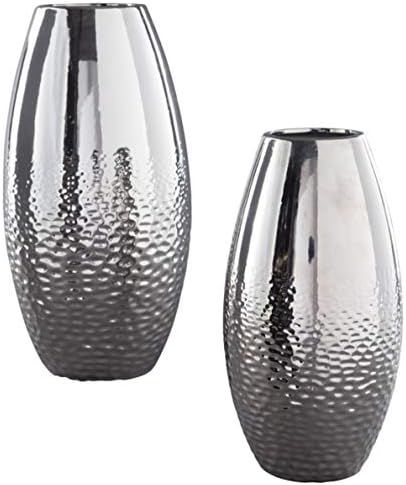 Ashley Furniture Signature Design - Dinesh Vases - Set of 2 - Glam - Silver Finish | Amazon (US)