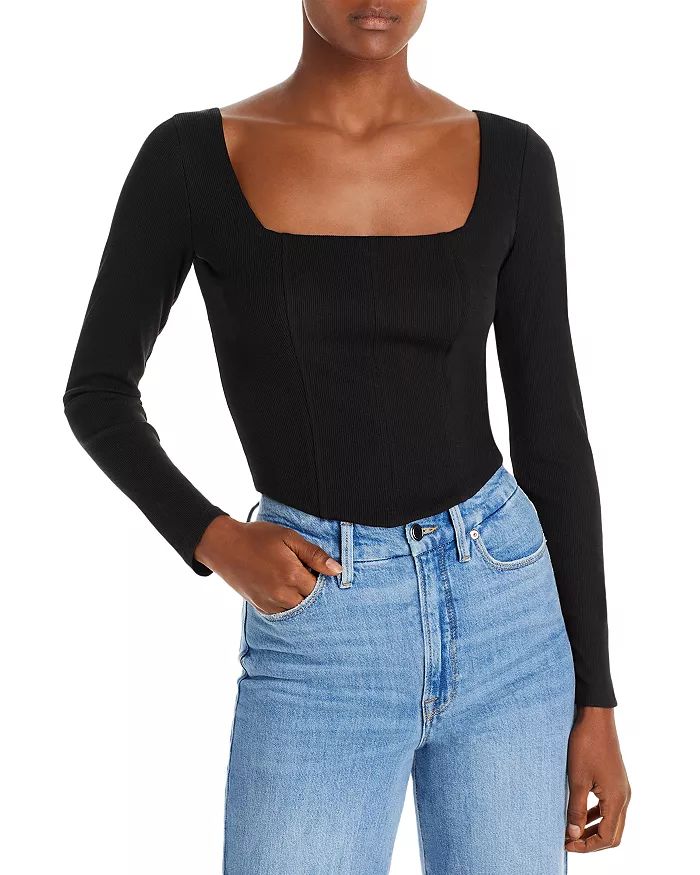 Long Sleeve Bustier Top - 100% Exclusive | Bloomingdale's (US)