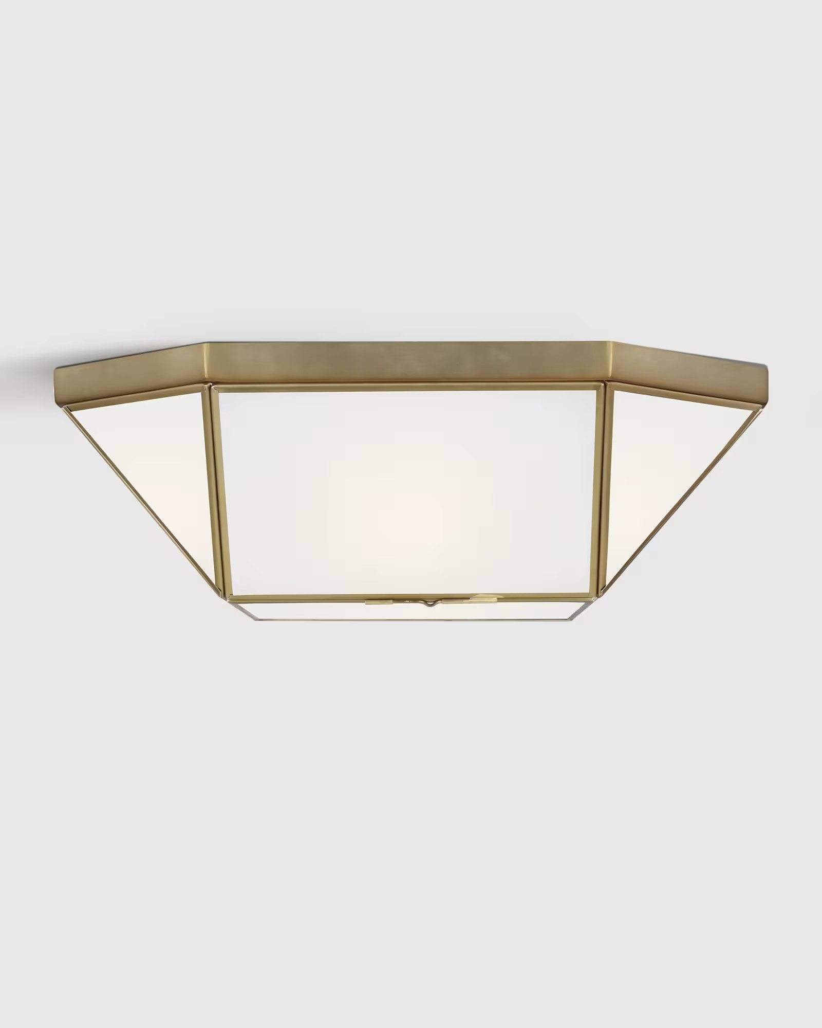 Geometric Steel Flush Mount in Brass | Quince