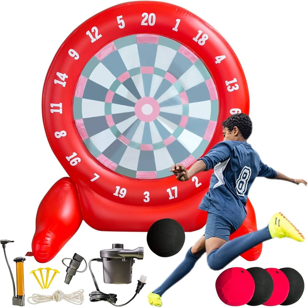 6Ft Tall Giant Kick Darts Games, Inflatable Giant Kick Darts Games,Jumbo Outdoor Soccer Green Tar... | Amazon (US)