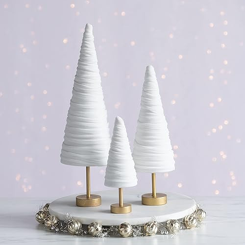 Winter White Pedestal Velvet Trees Set of 3, Modern Decor, Holiday Entryway, Rustic Winter Home, ... | Amazon (US)