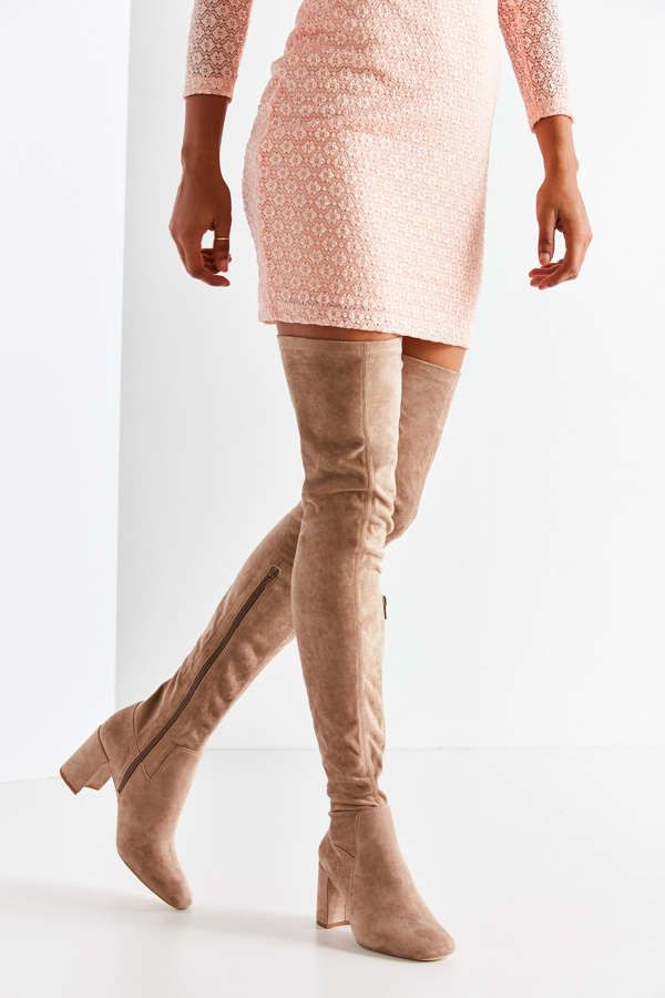 Jeffrey Campbell Cienega Tan Over-The-Knee Boot | Urban Outfitters US