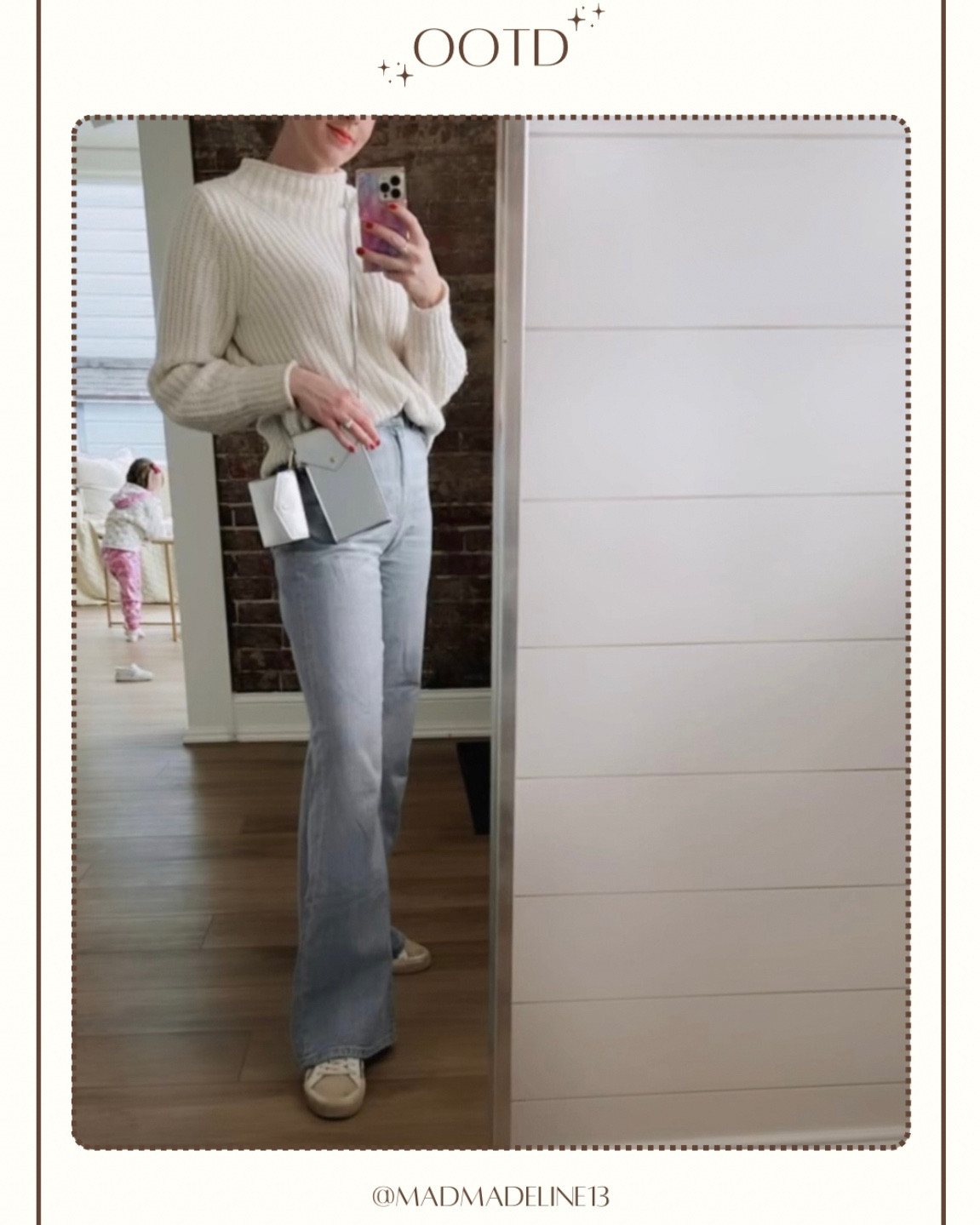 ✨OOTD✨ Here is today’s look! My current favorite wide leg jeans, a chunky cream sweater (because it’s still cold here!!), sneakers (from Madewell a few years ago) and *drumroll please* my absolute favorite little bag!!! This is the Gracie Phone Bag from JCrew! I bought it a few weeks ago and I love it so much!! They are currently out of silver, (cross our fingers for a restock!!) but it comes in a fabulous red, and a classic black and brown as well! If you’re like me and have a baby bag that you have to carry around, but don’t always feel like lugging it around- especially when you’re just running into a store for a sec- this is the perfect little bag to carry instead! Holds the essentials!! A must buy!

#LTKfindsunder50 #LTKstyletip #LTKitbag