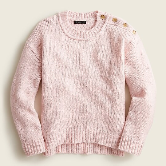 Button-shoulder crewneck sweater | J. Crew US