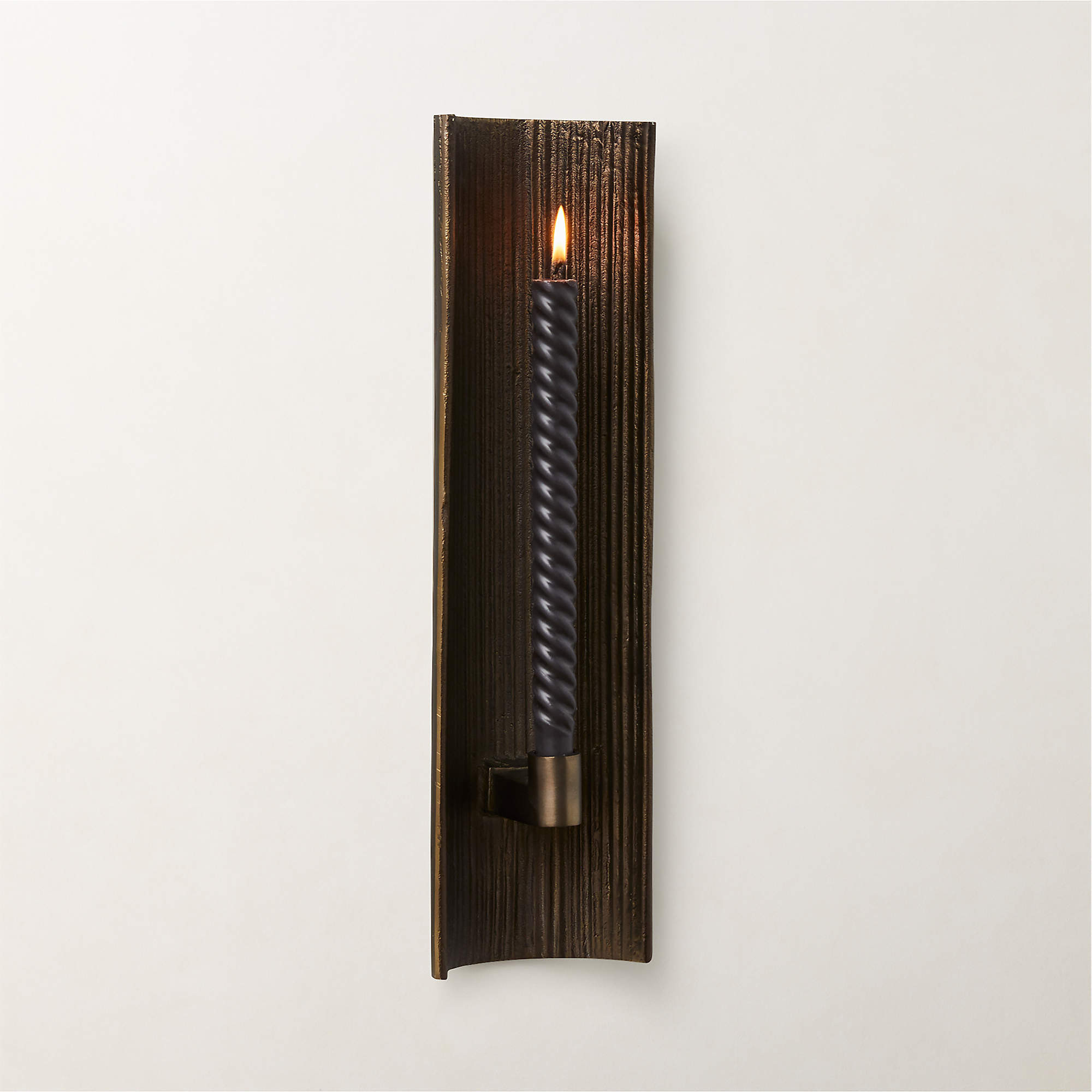 Ripple Bronze Modern Wall Sconce Taper Candle Holder + Reviews | CB2 | CB2
