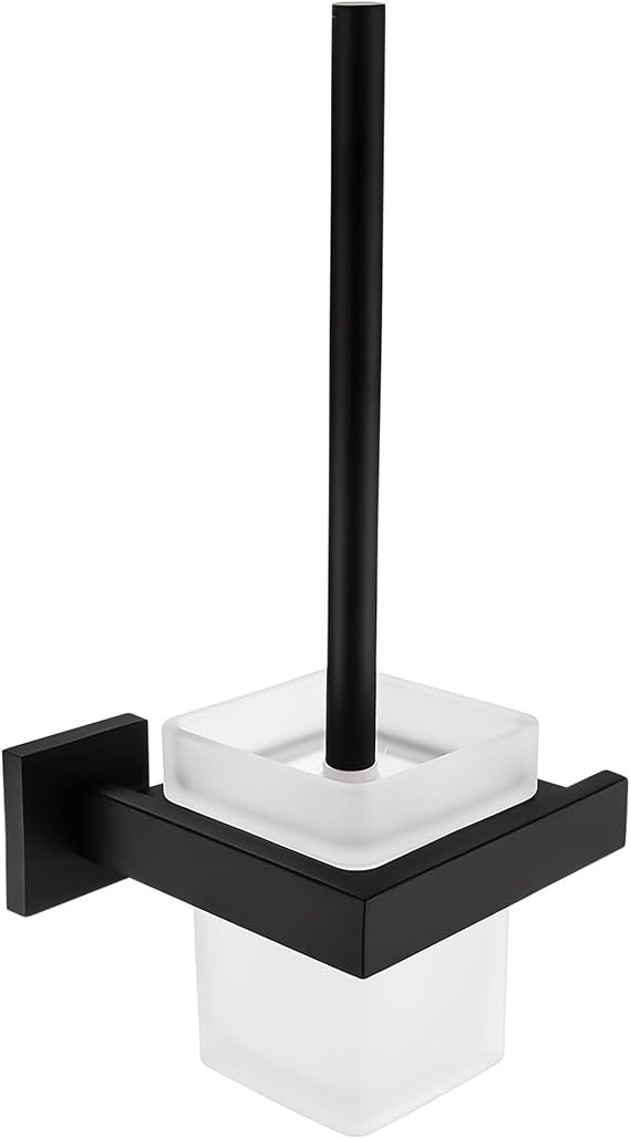 Brixline Upgraded Toilet Cleaner Bowl Brush and Holder Set Wall Mounted Modern Metal Glass Brushe... | Amazon (US)