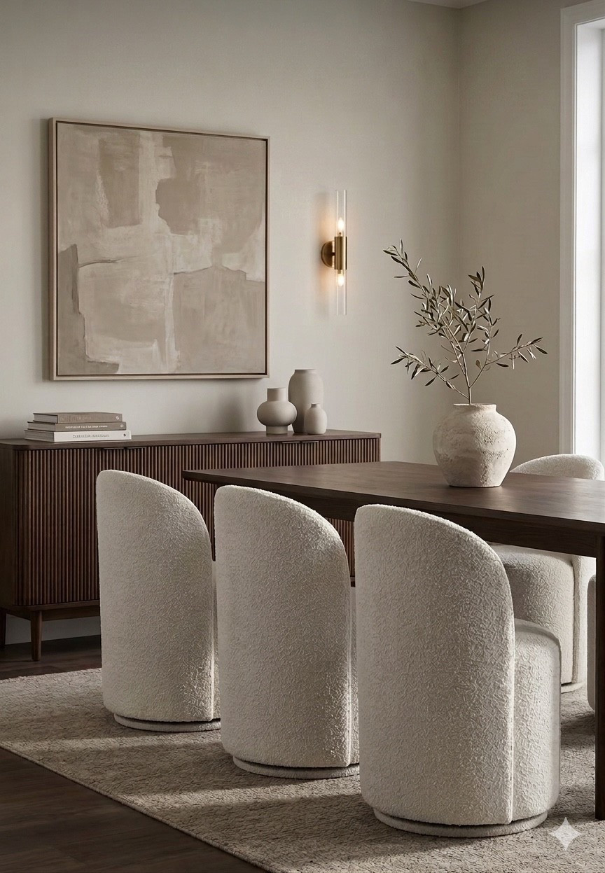 Bring a touch of sculptural elegance to your space with these modern organic dining chairs.  A 360° swivel base allows for effortless movement, while the plush, textured fabric and supportive padding offer a sophisticated seating experience. Currently on sale✨
#OrganicModern
#QuietLuxuryHome
#CuratedHome
#VintageInspired
#ModernFarmhouse
#FoundAndCurated
#InteriorStyling
#StudioMcGeeVibes
#DesignerLookForLess

#LTKcanada #LTKsale #LTKhome
