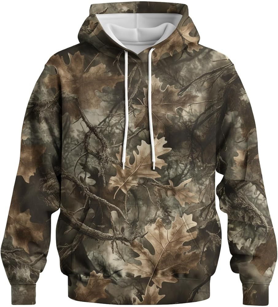 Novelty Long Sleeve Hoodie Funny Fashion Tree Camo Graphic Sweatshirts | Amazon (US)