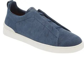 ZEGNA Triple Stitch Cotton, Linen & Leather Sneaker (Men) | Nordstrom | Nordstrom