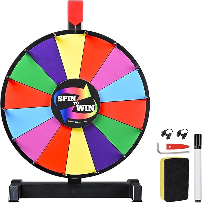 12" Prize Wheel Tabletop 14 Slots Heavy Duty Editable Spinning Wheel for Fortune Spinning Game Ca... | Amazon (US)
