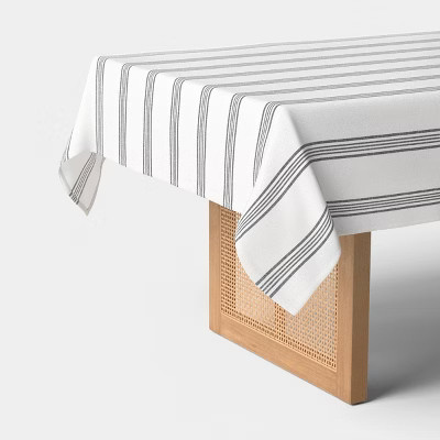 120"x60" Tablecloth Navy Striped - Threshold™ | Target