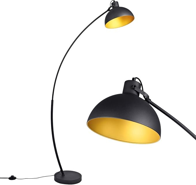 Archiology Arc Floor Lamp Black, Modern Adjustable Floor Reading Lamp with Metal Black Shade & Go... | Amazon (US)