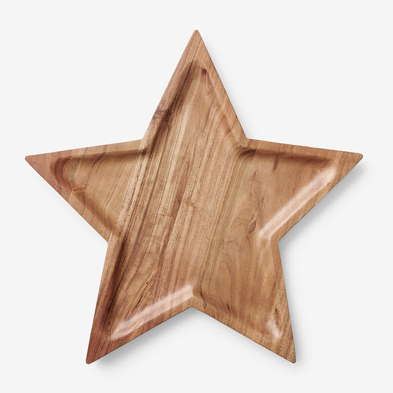 Holiday Carved Wood Platter - Star | The Company Store